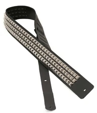 Studded Punk Rock Guitar Strap Genuine Leather Goth Metal Electric Bass USA Made