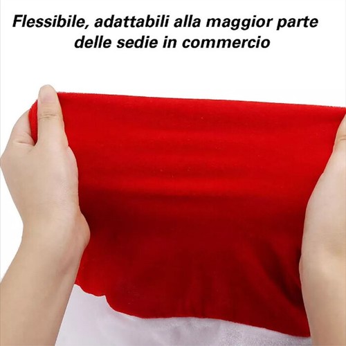 6 Coprisedia natalizi cappello babbo natale decorazione natalizi sedia 50X60cm - Foto 3 di 7