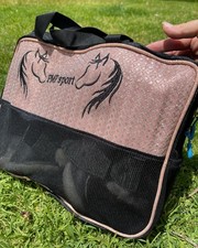 Rose Gold Glitter Mesh Bag Storage for Tendon Boots, Grooming Gear, Horse Access