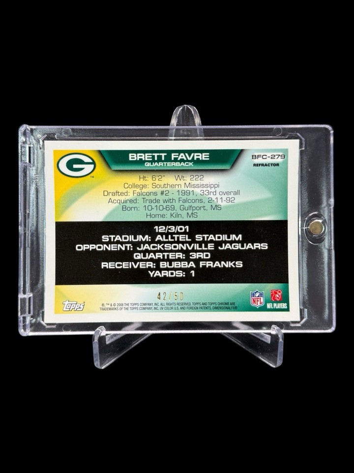 2008 Topps Chrome BFC-406 Brett Favre Flight To 420