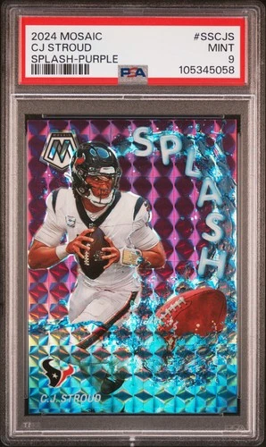 2024 PANINI MOSAIC SPLASH PURPLE #SSCJS CJ STROUD 27/49 PSA 9