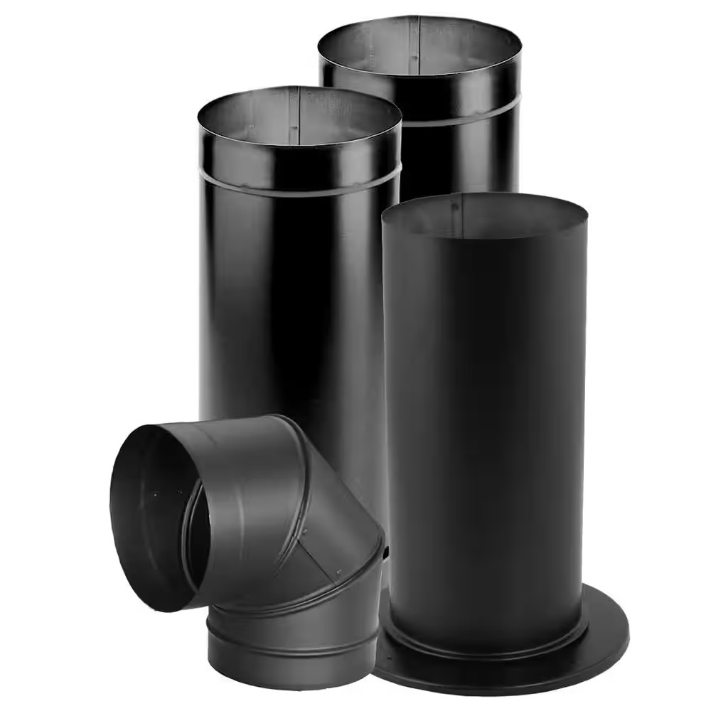 Durablack Stove Pipe 6In. Diameter Universal Stovepipe Kit