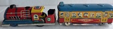 RARE Friction Tin Passenger Train Car w/Locomotive Original Box Comicscar Japan