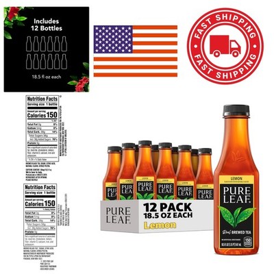 Natural Sweetened Lemon Iced Tea Made from Real Brewed Black Tea 12 Bottles