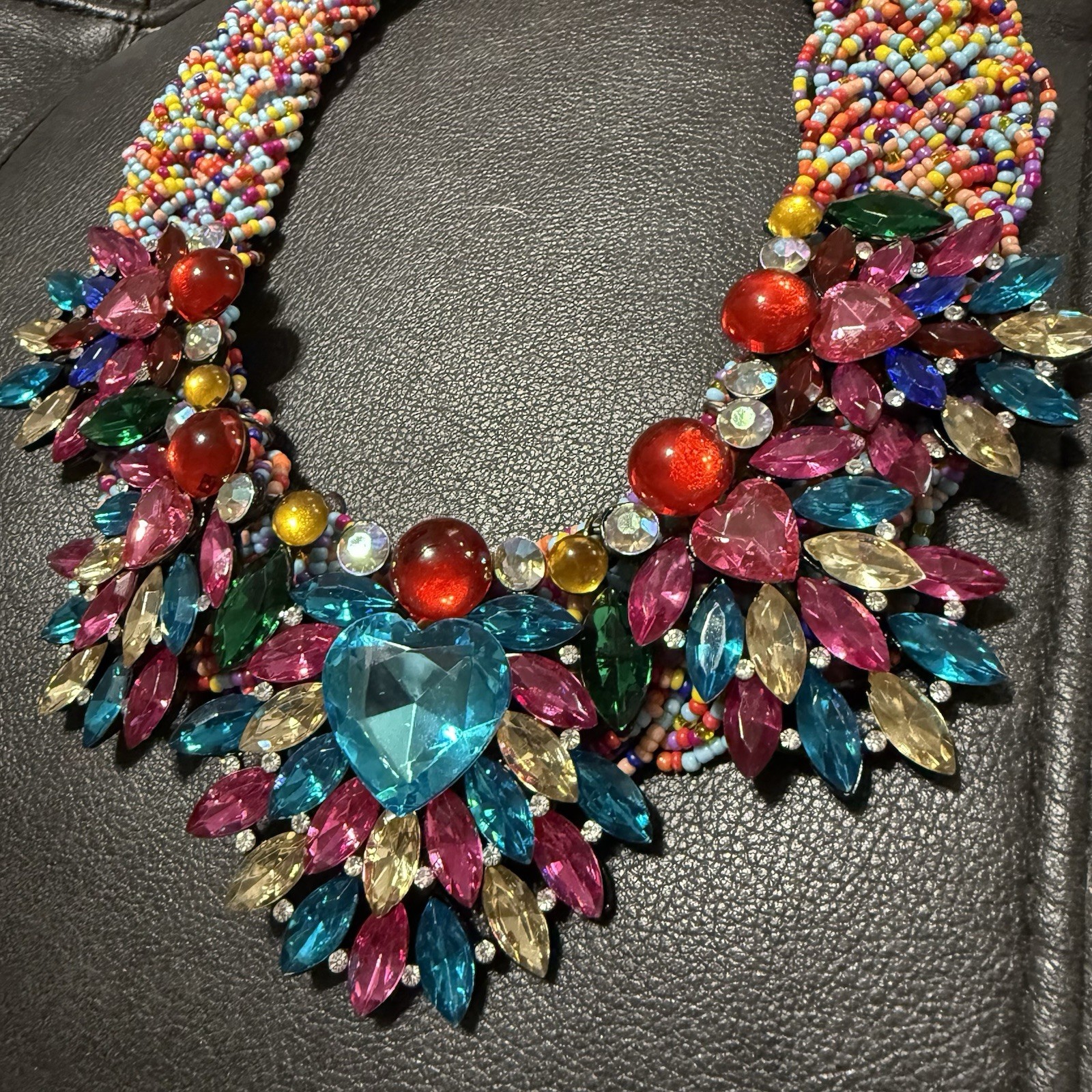 Simulated Rhinestone Crystal Statement Necklace  … - image 22