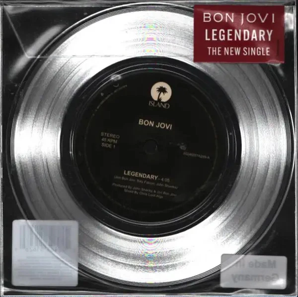 Bon Jovi Legendary LTD. EDT., CLEAR VINYL Vinyl Single 7inch NEW OVP Island