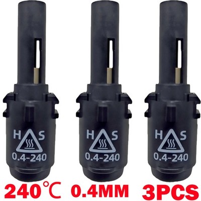 3X For Flashforge Adventurer 3/4 3D Printer Hotends 0.4mm 240°C Nozzle Assembly