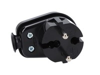 Wtyczka KąTowa B/U 16A 2P 250V Czarna WT-16 K2