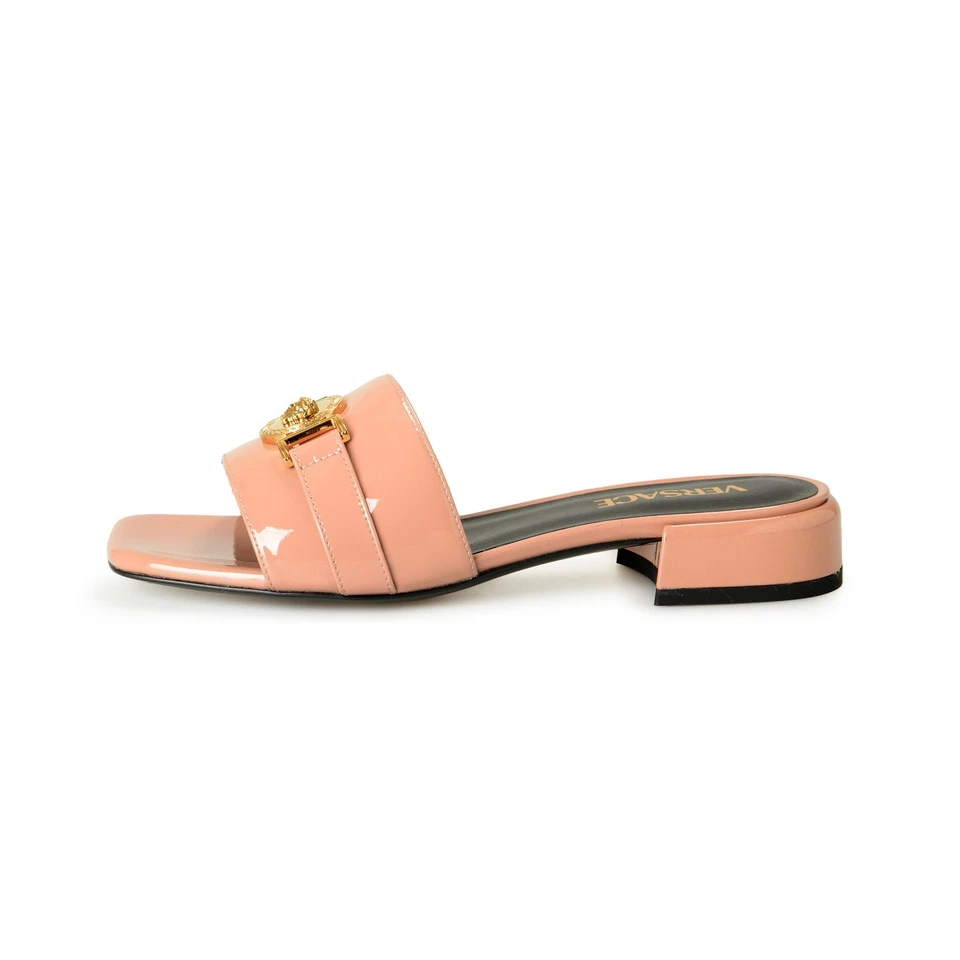 Sandalias chanclas Versace para mujer de cuero nude dorado Medusa zapatos EE. UU. 9 IT 39 Foto 2 de 4