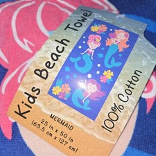 Kids Beach Towel Mermaid 100 Cotton 25"X50"