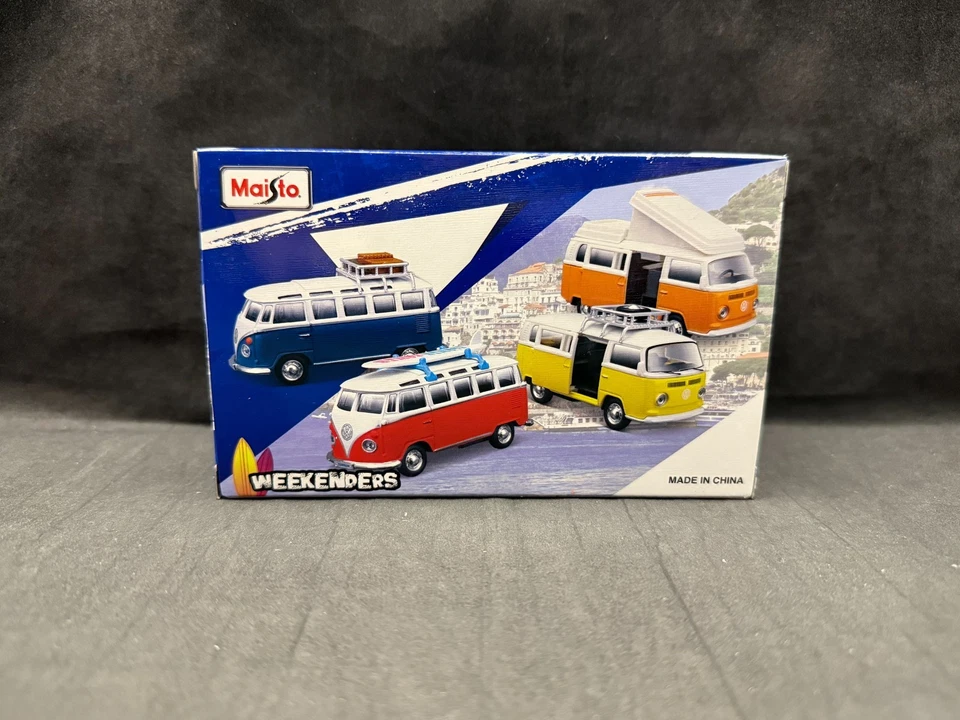 Furgoneta diecast Maisto Weekenders Volkswagen "Samba" con tabla de surf 4,5" 21237 Foto 3 de 4