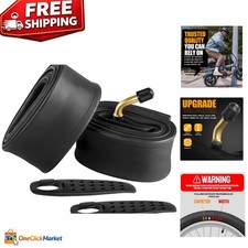 2 Pack Heavy-Duty 14 x 2.125 Electric Bike Inner Tubes with Angled Schrader V...