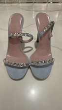 Gucci Mallory Crystal Embellished Sling Back Heel Size 37
