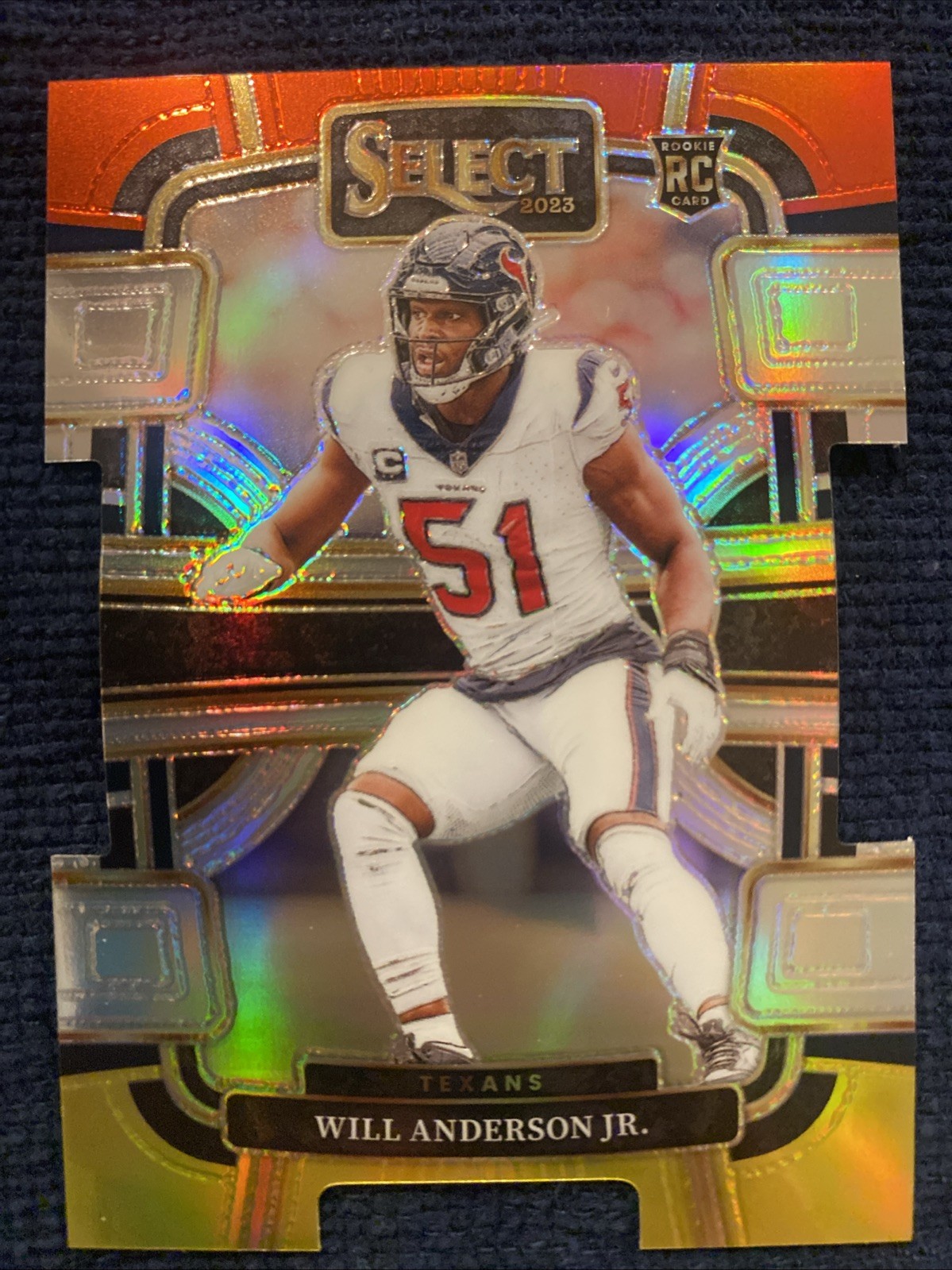 2023 Panini Select - Concourse Will Anderson #40 Red & Yellow Prizm Die-Cut (RC)