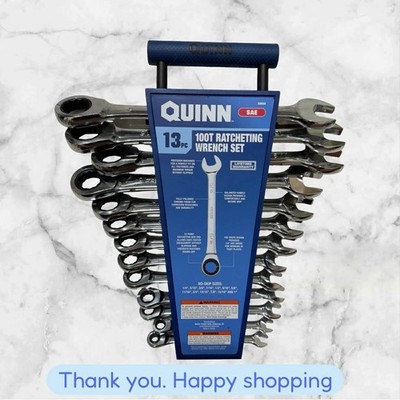 QUINN (58934) SAE 13 Piece 100T Ratcheting Wrench Set Item BRAND NEW SHIP