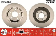 2x Bremsscheibe belüftet DF4967 TRW für MAZDA RX-8