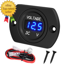 Battery Voltage Meter Waterproof DC 12V 24V LED Voltmeter Panel 12 Volt 24 Volt