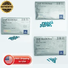 Swarovski Flatback Crystal Blue Zircon 229 Xilion Rose 2028 SS16/SS20/SS30 Disc.