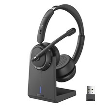 Wireless Headset with Mic for Work, Bluetooth Headset with Microphone AI Nois...