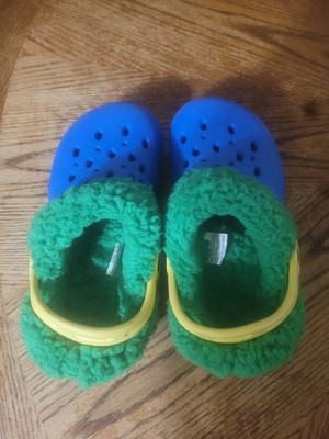 Lily and Dan Little Kids Crocs Size 11/12 Slip On Shoes with Faux Fur Lining
