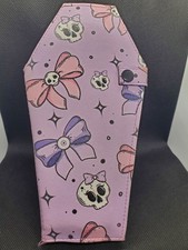 Handcrafted Vinyl Sculls & Bows Coffin Clutch/Wallet- Great For Halloween ??