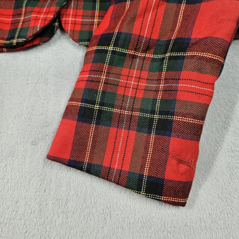 Винтажный против Gianni Versace куртка женщин 44 клетку шерсти золотой пуговицы Италии 90-х - Изображение 3 из 4