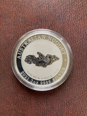 Australien - 2 oz AUSTRALIAN NUGGET 2021 - Golden Eagle - 2 Dollar, 9999 Silver