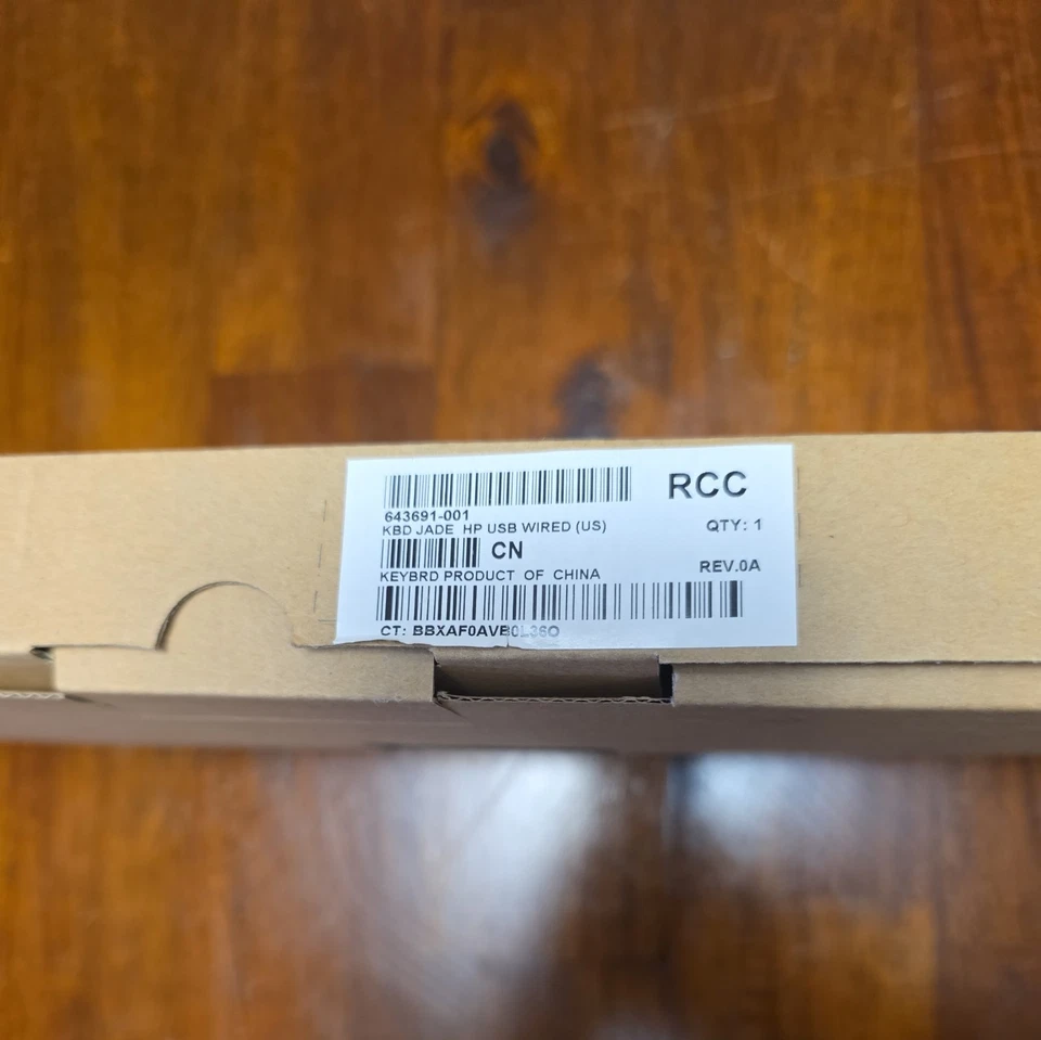 BRAND NEW HP Desktop 320K Slim Wired QWERTY Keyboard - Black - SEALED! OEM HP lz - Image 2 of 2