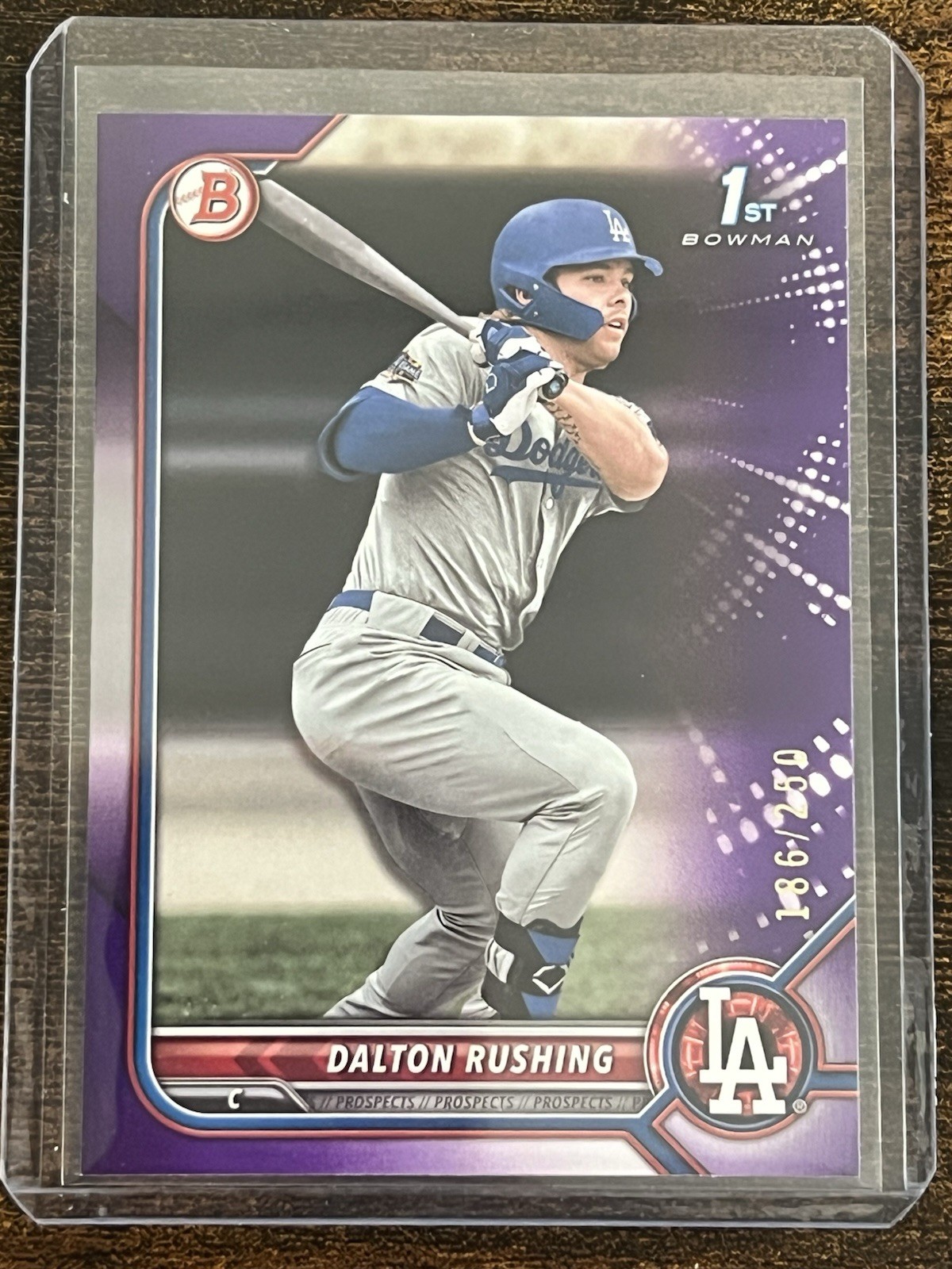 2022 Bowman Draft - Dalton Rushing #BD-84 Purple /250 1st