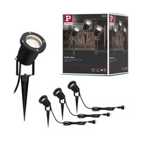 LED Gartenstrahler IP65 Rund 92 Mm 3000K 3X3,5W 3X230Lm 230V 38° Schwarz Alumini