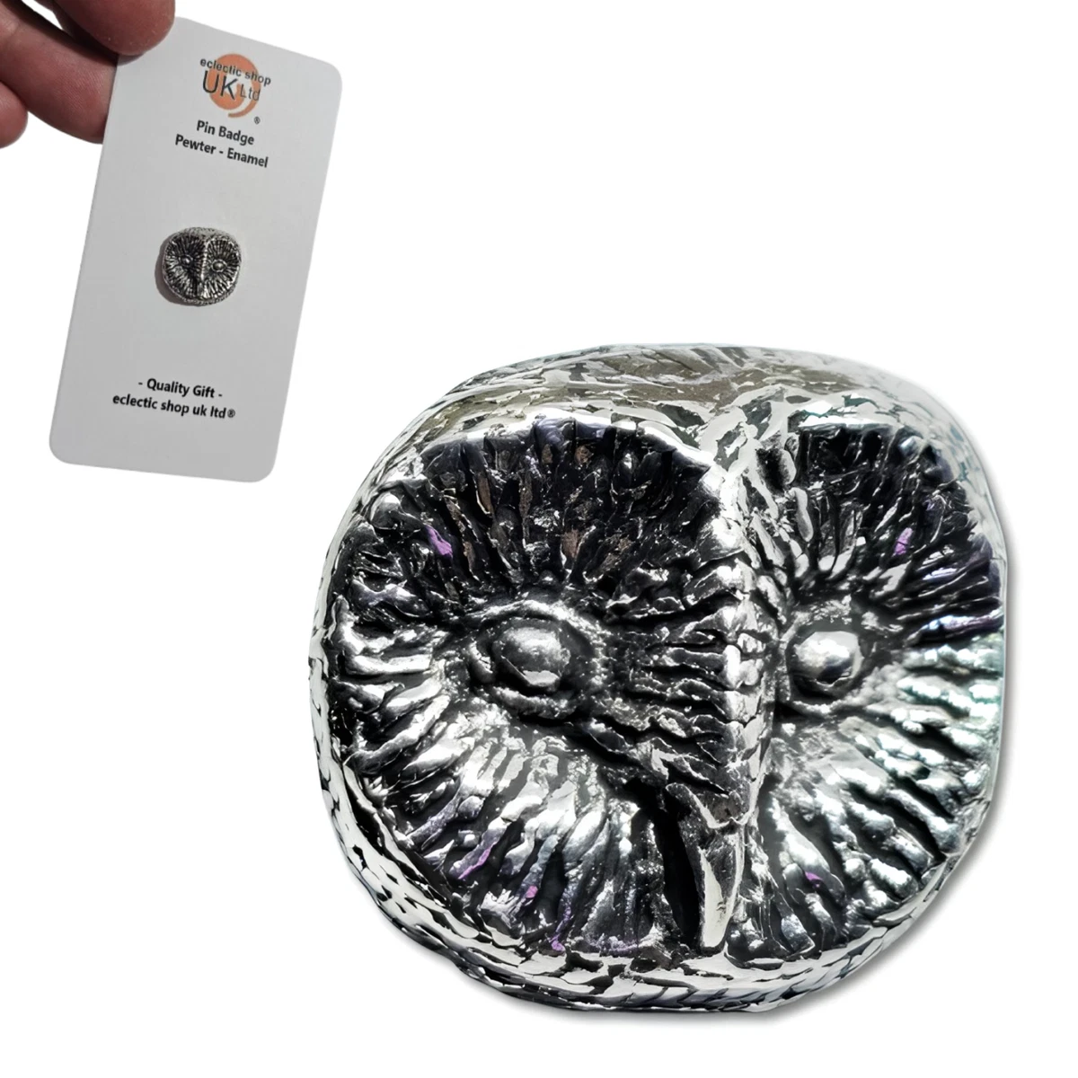 Spilla Gufo Scintillante Con Cristalli AB - Argento, 50mm - Accessorio Per Risvolto E Borsa