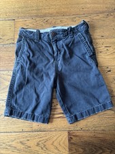 Abercrombie  Fitch Kids Navy Flat-Front Cotton Shorts Size 8