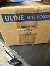 ULINE GIFT BOXES WHITE GLOSS 85 QUANTITY 3" X 3" X 2" Model S-7633 NEW