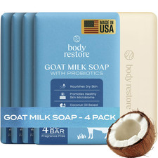 Goat Milk Soap 4 OZ 4 Pack – Valentines Day Gifts for Her and Him, Coconut Oil,