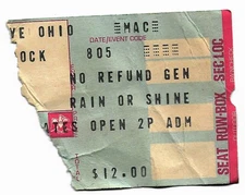 Fleetwood Mac Bob Welch Cars Todd Rundgren Eddie $ 8/5/78 Cleveland Ticket Stub