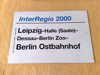 ZLS InterRegio 2000 Leipzig Halle (Saale) Dessau Berlin Zoo Berlin Ostbahnhof