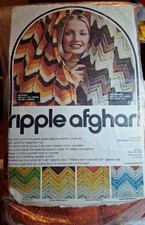Vtg 1979 Ripple Afghan Crochet Kit Yarn Knits Sealed Make 1 of 6 Patterns NEW