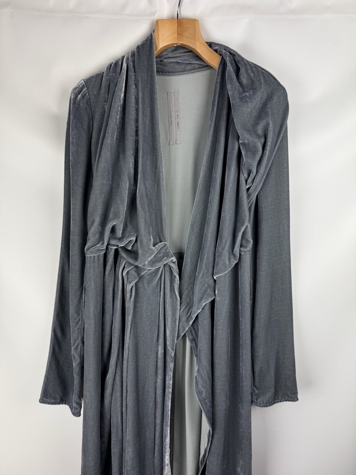 Rick Owens Ladies Avant-Garde Velvet Wrap Belted Midi Cardigan Dress Size US 4 image 2