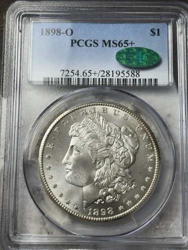 1898-O $1 PCGS MS-65+ CAC Morgan Silver Dollar. Plus Grade!