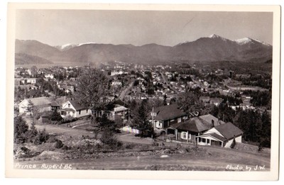 Prince Rupert Bird's Eye View British Columbia BC Real Photo RPPC VG Unused