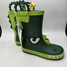 Member's Mark Boy's Easy Pull-On Lined Waterproof Rain Boots Dragon Theme NWT