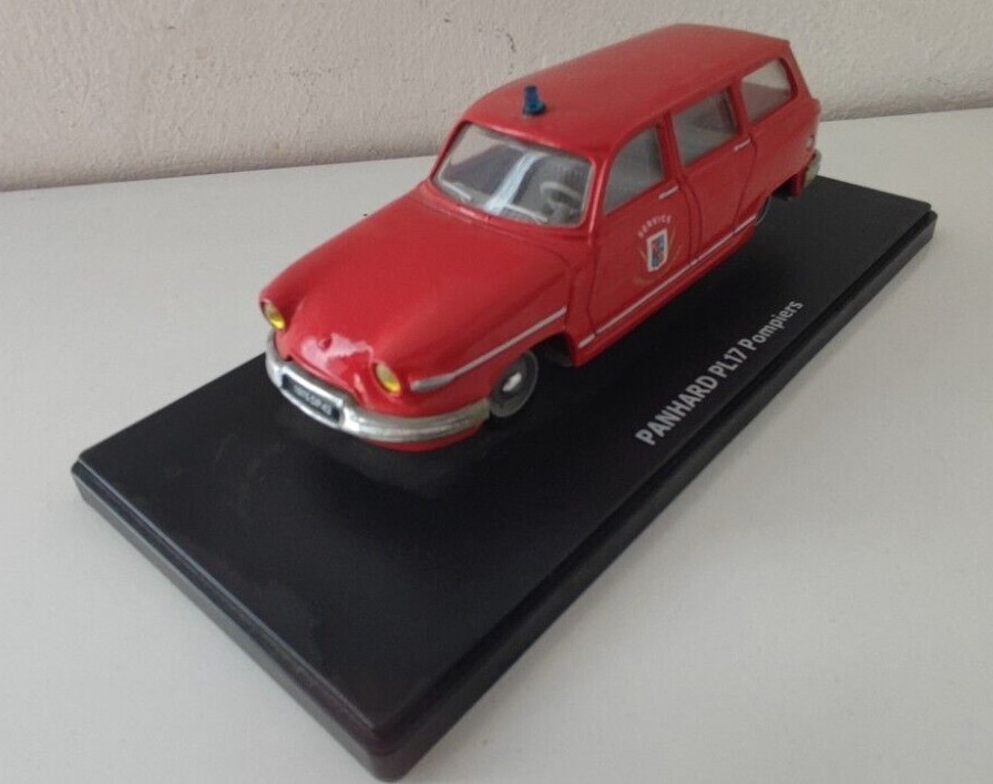 Orologio Da Parete Panhard PL17 Rosso - Miniature Auto Horloge 20x30 Cm Alluminio
