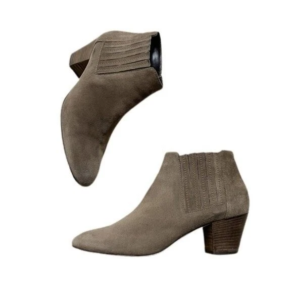 Aquatalia Women Fallon Suede Beige Chelsea Ankle Boots 8.5 eBay