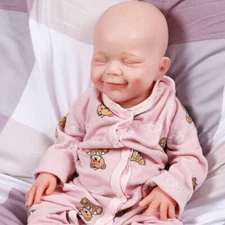 18.5" Full Body Solid Silicone Doll Reborn Baby Dolls Newborn Baby Cute Girl Hot