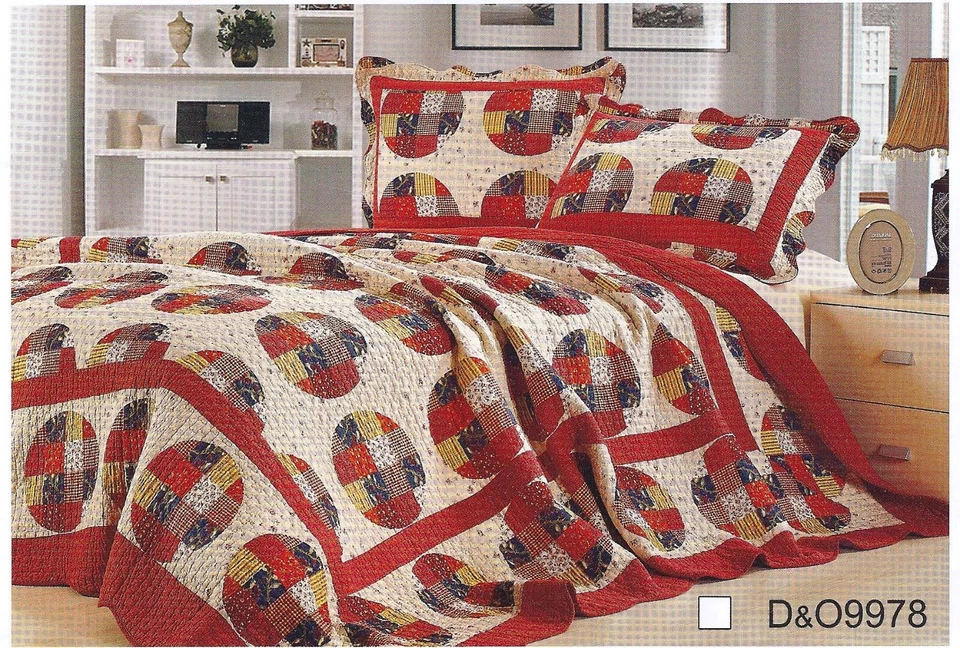 Juego de edredón premium Bette Chic de algodón 3 piezas, reversible. ¡JUEGO DE SÁBANAS GRATIS! Foto 2 de 3