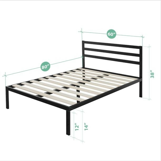 Zinus Mia 38&rdquo; Metal Platform Bed Frame with Headboard, Queen