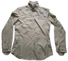 REI Shirt Womens sz X Small Long Sleeve Pockets Button Front Lightweight Khaki