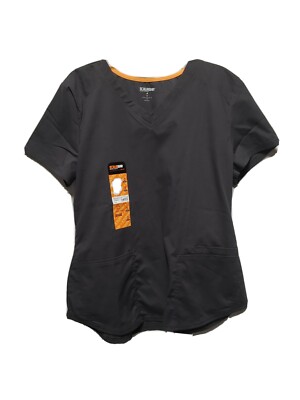 Womens Scrubstar Core Essentials V Neck Scrub Top With Pewter Gray Medium NWT 