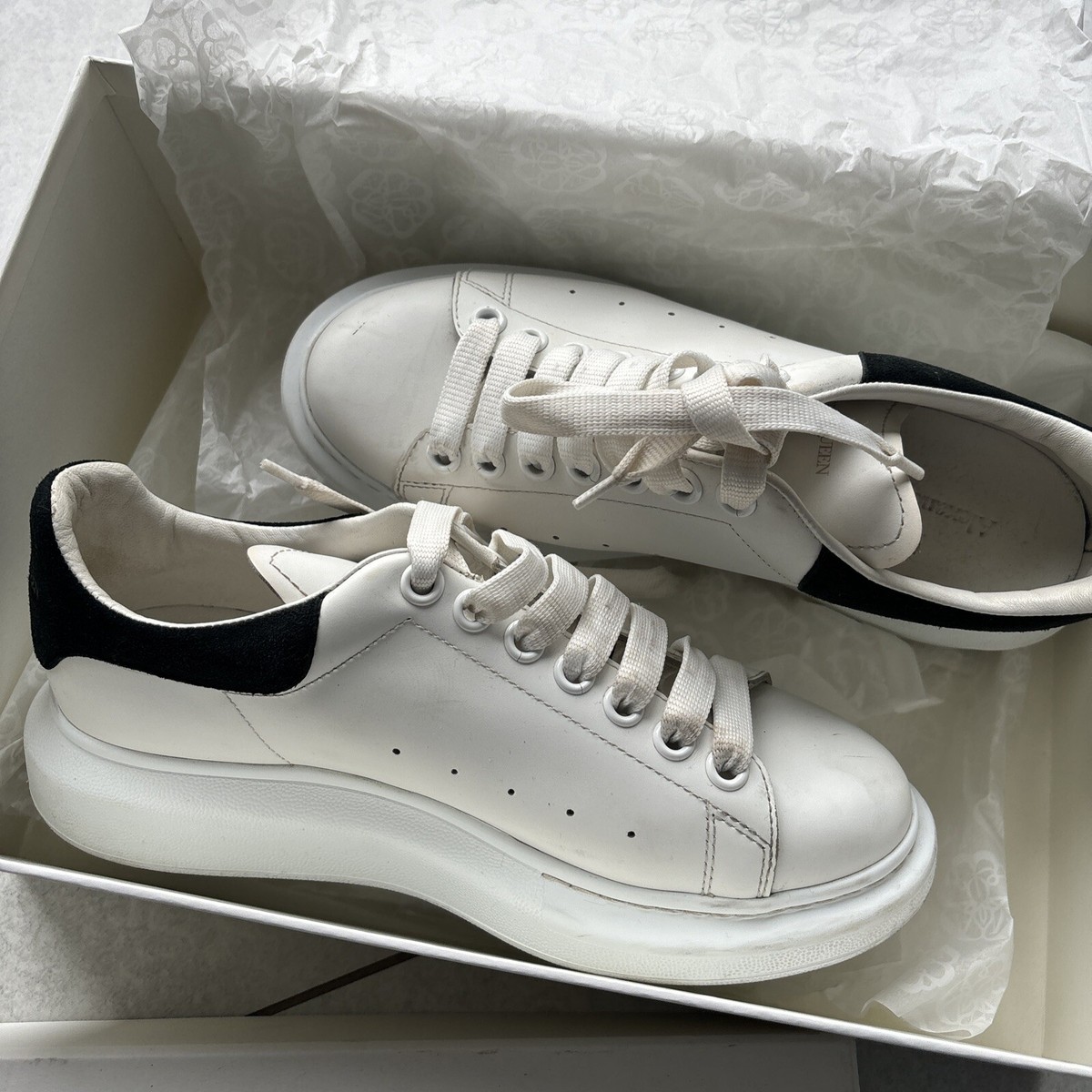 Mc Queen Alexander Mcqueen White And Black Suede Size Alexander