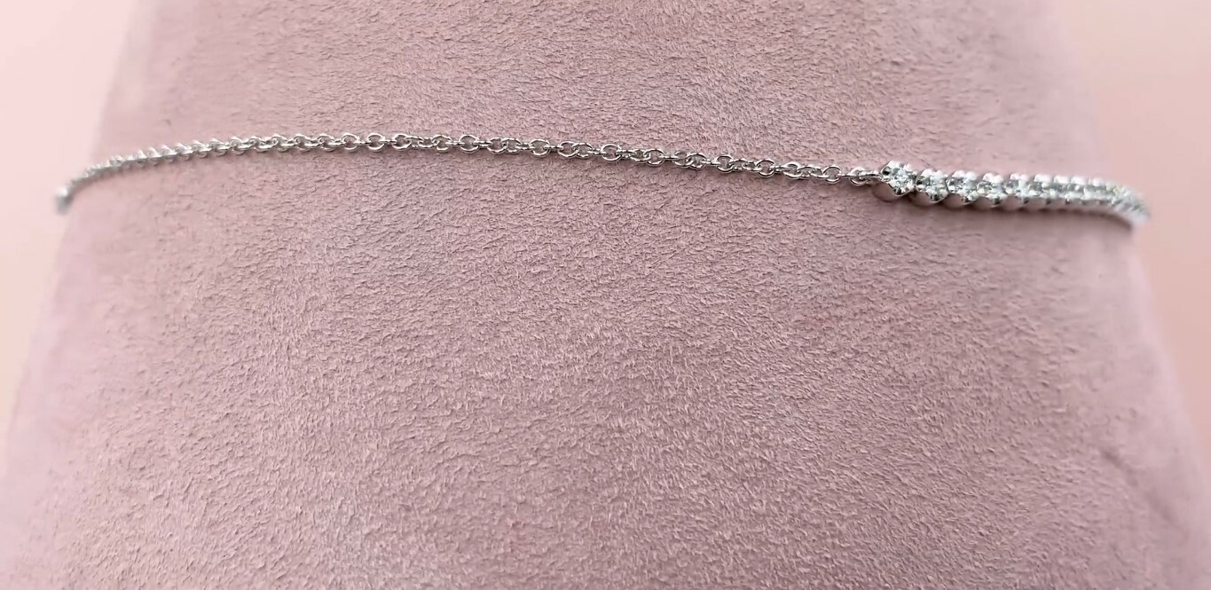 Diamant Tennis Halskette Baguette Anhänger 14K Weiss Gold Zertifiziert